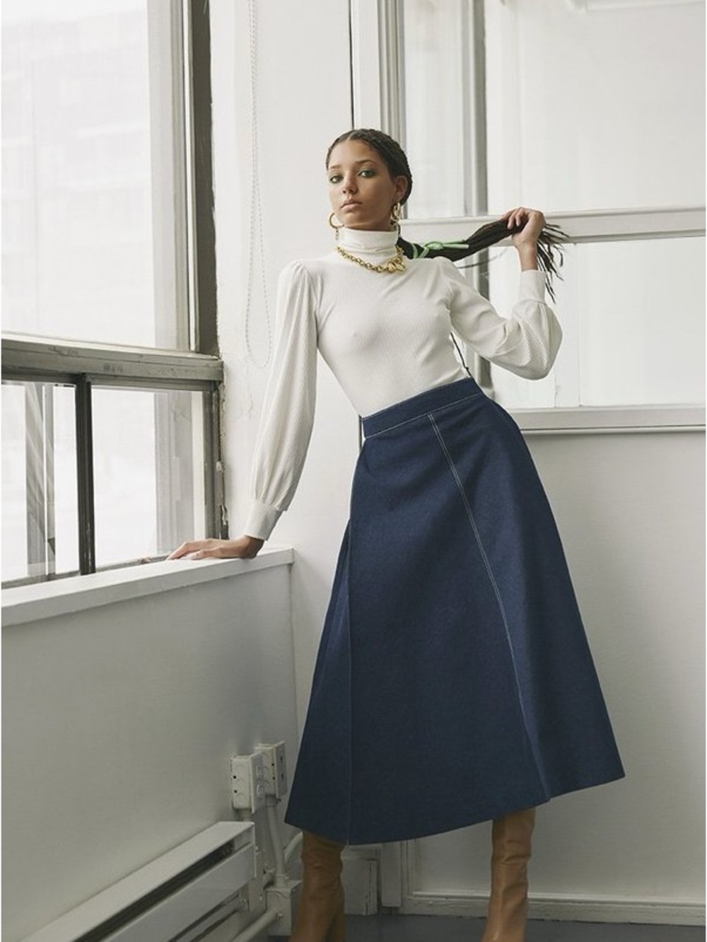 Eliza Faulkner Pia A-Line denim skirt